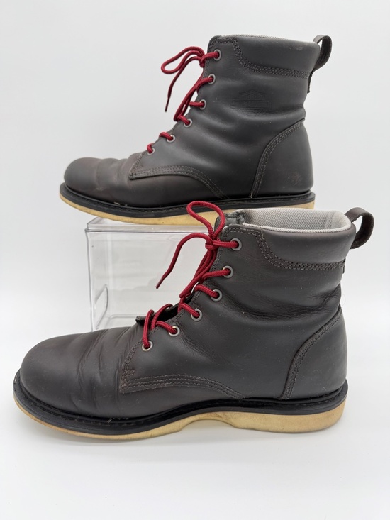 Harley-Davidson Men\'s Size 11 Black Leather Wedge Sole Riding Work Boots H-D main image 11